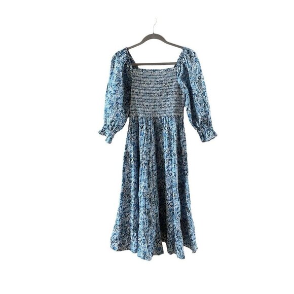 Loveshackfancy x Liberty Minnie floral smocked prairie cottage core midi dress P - Picture 9 of 15